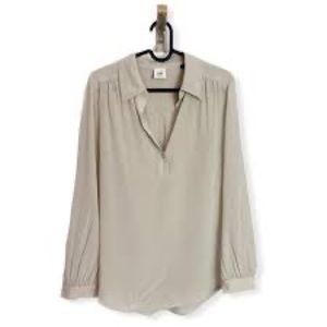 CABi grey silk blouse sz s
